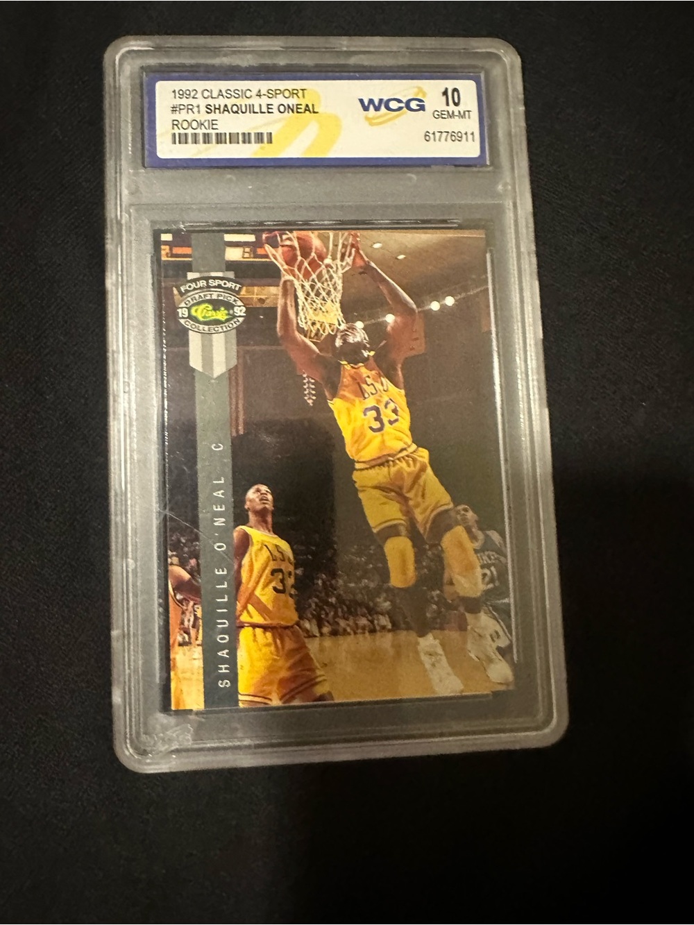 Shaquille O'Neal Rookie Basketball Card Graded 10 wcg